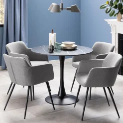 Sale Bendt Ronde Bistrotafel Tempest Keramiek met marmerlook, 90cm