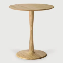Sale Ethnicraft Ronde Bistrotafel Torsion Gevernist Eikenhout, kleur Naturel