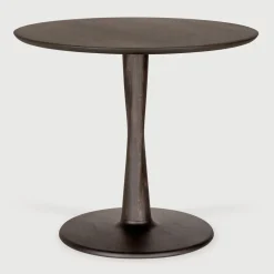 Hot Ethnicraft Ronde Bistrotafel Torsion Eikenhout, kleur Bruin