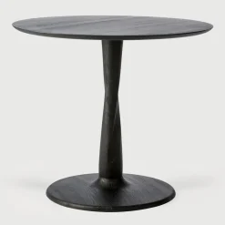 Discount Ethnicraft Ronde Bistrotafel Torsion Gevernist Eikenhout, kleur Zwart