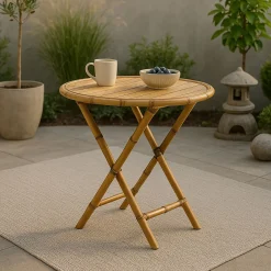 Online Nohr Ronde Bistrotafel Zev Bamboe, 80cm Wit