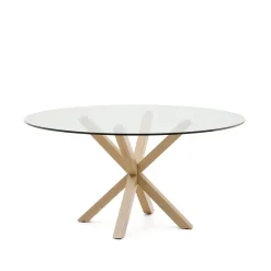 Discount Kave Home Ronde Eettafel Argo Glas, 150cm
