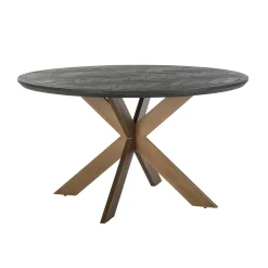 Sale Richmond Interiors Ronde Eettafel Blackbone Brass, Eikenhout en Staal, Ø140cm