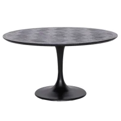 Discount Richmond Interiors Ronde Eettafel Blax Ø140cm, Eikenhout en staal, kleur Zwart