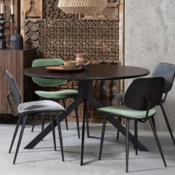 Clearance WOOOD Ronde Eettafel Bruno 120cm, kleur Zwart