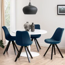 New Bendt Ronde Eettafel Dara 110cm, kleur Marmer Wit