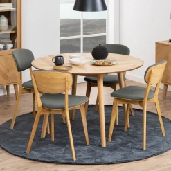 Clearance Bendt Ronde Eettafel Ebbe Visgraat, 120cm Naturel