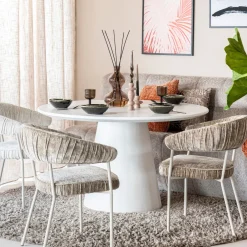 Eleonora Ronde Eettafel Elin 130cm, kleur Wit