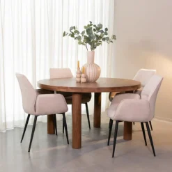 Clearance LABEL51 Ronde Eettafel Elly Mangohout, 140cm, kleur l Nature