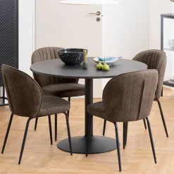 Best Bendt Ronde Eettafel Ivana Marmerprint, Ø110cm, kleur Zwart