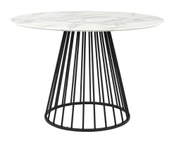 New ZILT Ronde Eettafel Jalil Marmerlook, 104cm Zwart