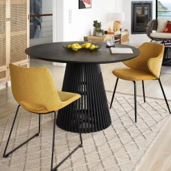 Online Kave Home Ronde Eettafel Jeanette Mindihout, kleur Zwart