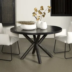 New Sohome Ronde Eettafel Joshua Mangohout, ø130cm, kleur Zwart