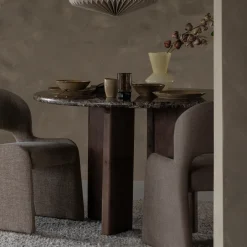 Eleonora Ronde Eettafel Lando Marmer en mangohout, 127 cm