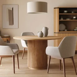 Discount Kave Home Ronde Eettafel Licia Mangohout, 120cm Naturel