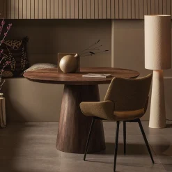 Sale WOOOD Ronde Eettafel Limit Mangohout, 130cm, kleur walnoot