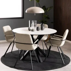 Outlet Bendt Ronde Eettafel Line Keramiek, 119cm