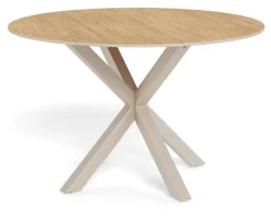 New Bendt Ronde Eettafel Line Keramiek met eikenlook, 119cm Naturel