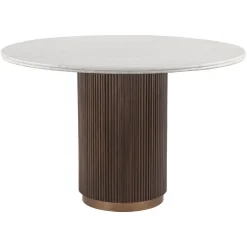 Clearance Richmond Interiors Ronde Eettafel Mayfield Marmer en mangohout Bruin