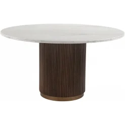 Clearance Richmond Interiors Ronde Eettafel Mayfield Marmer en mangohout Bruin