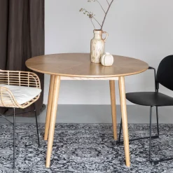 Outlet ZILT Ronde Eettafel Memo Eikenhout, kleur Naturel