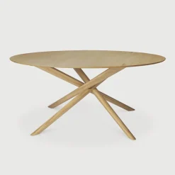 Online Ethnicraft Ronde Eettafel Mikado Gevernist Eikenhout, 150cm