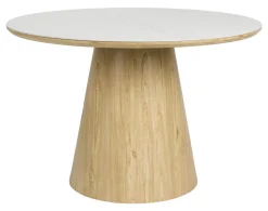 Outlet ZILT Ronde Eettafel Nathen Eiken en marmerlook, 115cm