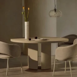 Discount Kave Home Ronde Eettafel Nealy MDF, 150cm Wit