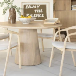 Hot Eleonora Ronde Eettafel Nola Eikenhout, 130cm Naturel