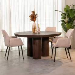 LABEL51 Ronde Eettafel Olly Mangohout, 150cm Espresso