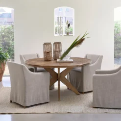 Sale Rivièra Maison Ronde Eettafel Portland Eikenhout, 150 cm, kleur Bruin