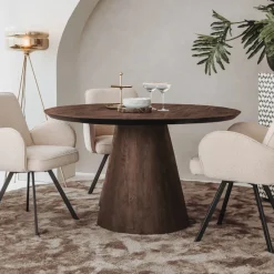 Discount Tower Living Ronde Eettafel Premana Mangohout, kleur Bruin