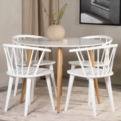 Best Nohr Ronde Eettafel Quennel 100cm, kleur Eiken/ Wit