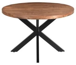 Best Livingfurn Ronde Eettafel Rocky Mangohout en staal