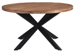 Best Livingfurn Ronde Eettafel Rocky Mangohout en staal