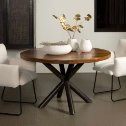 New Tower Living Ronde Eettafel Selva Mangohout, ø130cm, kleur Naturel