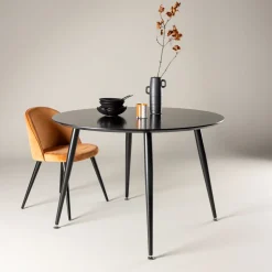 Clearance Nohr Ronde Eettafel Shaindy MDF, 115cm Zwart