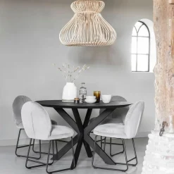 Hot DTP Home Ronde Eettafel Shape Teakhout, kleur Zwart