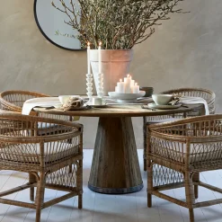 Rivièra Maison Ronde Eettafel Siroko Beach Gerecycled Eikenhout, 160cm Bruin