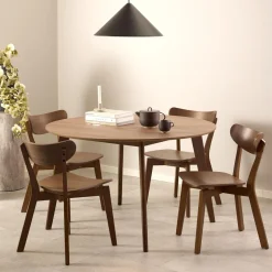 New Bendt Ronde Eettafel Torkil Walnoot Bruin