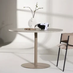 New Nohr Ronde Eettafel Tu Marmerlook, 110cm Beige