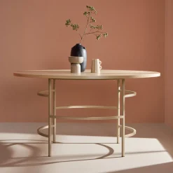 New Nohr Ronde Eettafel Vu MDF, 140cm, kleur /Beige Whitewash