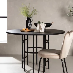 New Nohr Ronde Eettafel Vu MDF, kleur Zwart