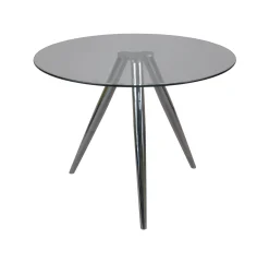 Online Artistiq Living Ronde Glazen Eettafel Shanna 100cm Metaal