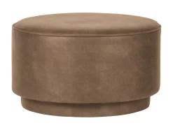 Clearance vtwonen Ronde Poef Coffee Eco-leer 60cm