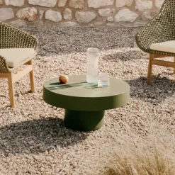 Hot Kave Home Ronde Salontafel Aiguablava Beton, kleur Donkergroen