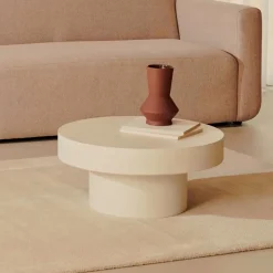 Discount Kave Home Ronde Salontafel Aiguablava Beton, kleur Wit