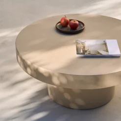 Discount Kave Home Ronde Salontafel Aiguablava Beton, kleur Beige