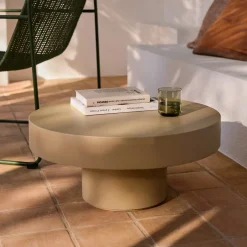 Discount Kave Home Ronde Salontafel Aiguablava Beton, kleur Beige