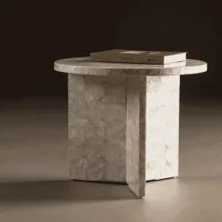 Discount Nohr Ronde Salontafel Allyssa Capiz Beige